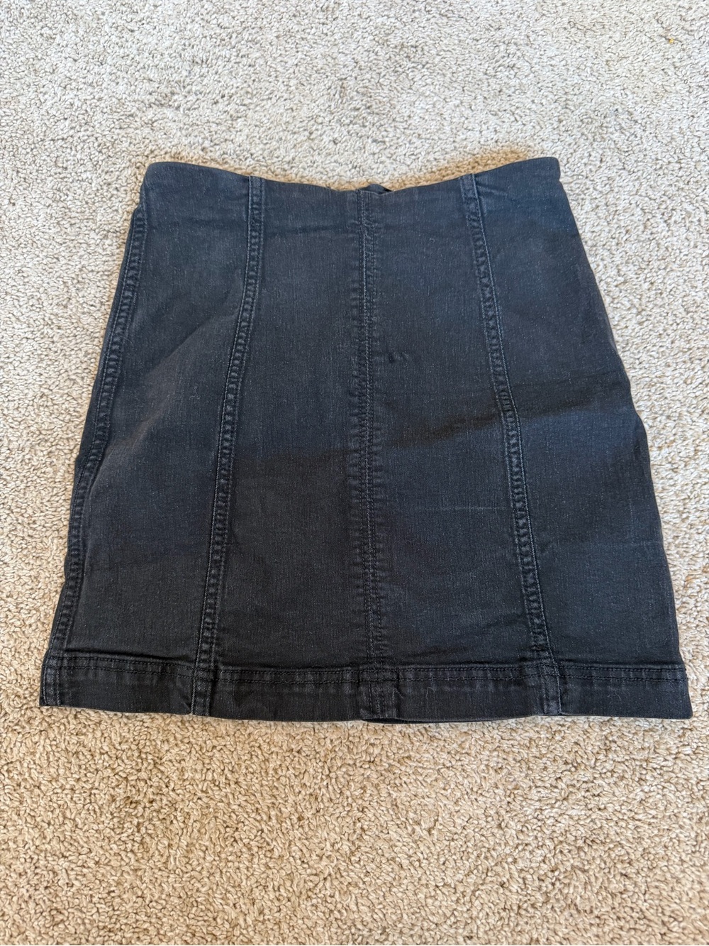 Free People Black Denim Jacket with Branded Plaque